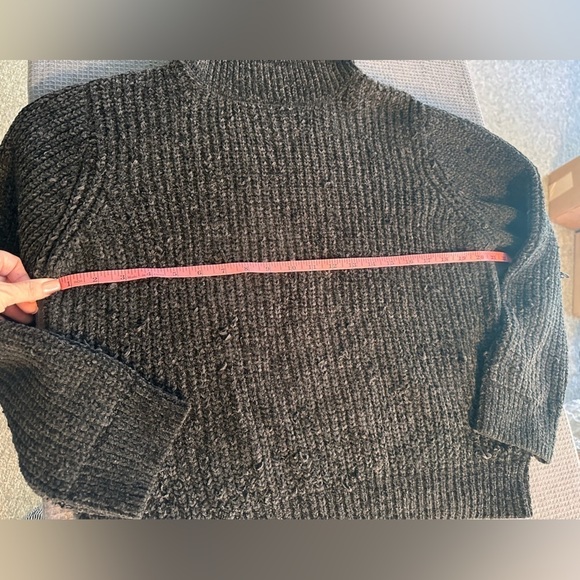 Forever 21 Black Chunky Loose Knit Turtleneck Size Large Academia Whimsigoth - Picture 12 of 14